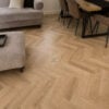 Parquet 18 x 90mm Unfinished Oak Herringbone Solid Wood Flooring