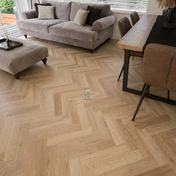 Parquet 18 x 90mm Unfinished Oak Herringbone Solid Wood Flooring