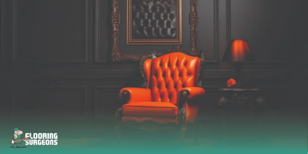 How to Use Bold Furniture Choices to Make a Statement in Your Home Bold orange armchair as a statement furniture piece creating a focal point in a dark interior