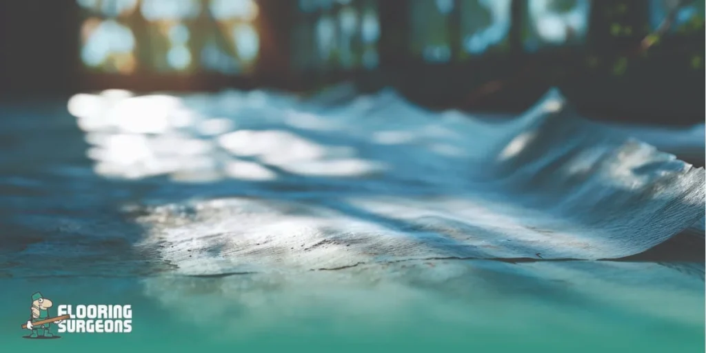 Moisture trapped beneath the floor