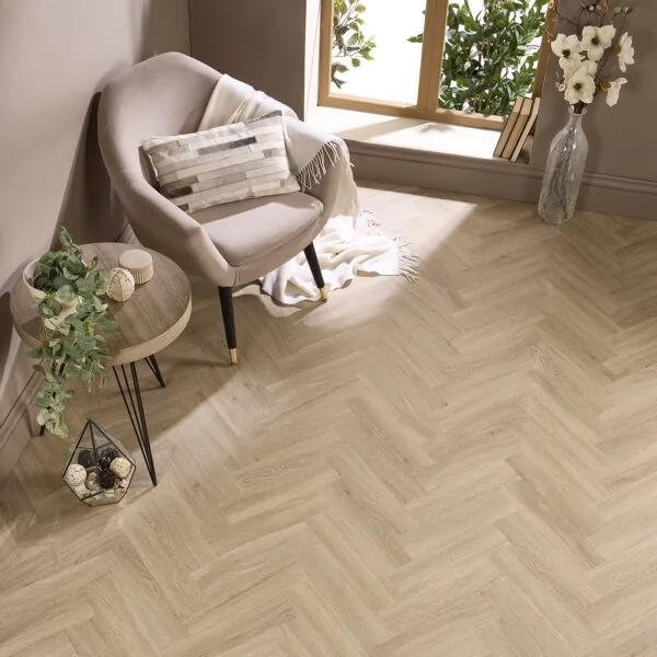 Bond 2.5mm Alicante Oak Herringbone Glue Down LVT Flooring