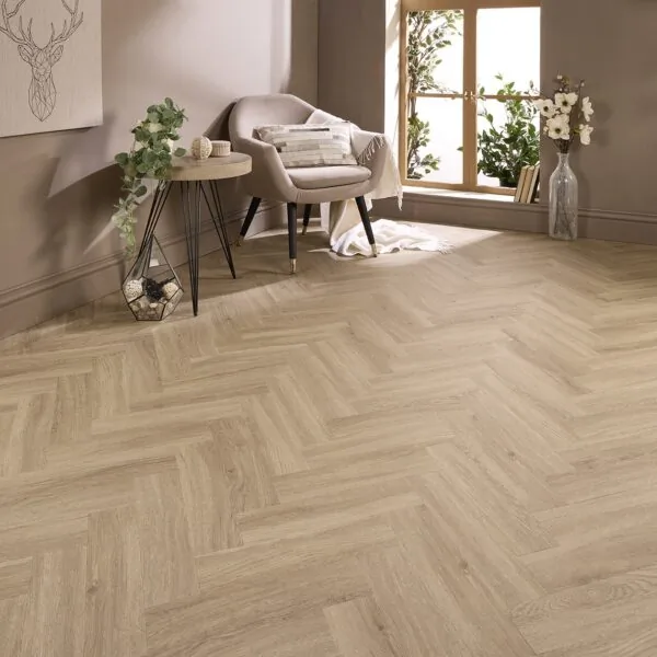 Bond 2.5mm Alicante Oak Herringbone Glue Down LVT Flooring