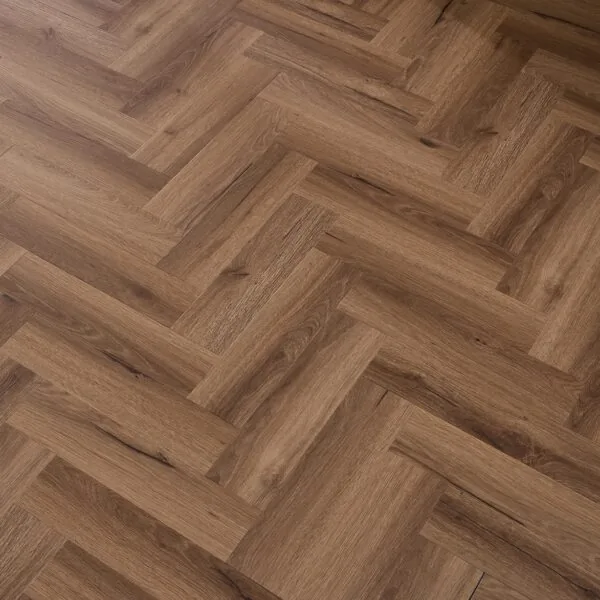 Bond 2.5mm Castile Oak Herringbone Glue Down LVT Flooring