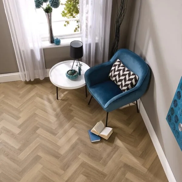 Bond 2.5mm Cordoba Oak Herringbone Glue Down LVT Flooring