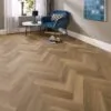 Corboda Oak Herringbone Glue Down LVT Flooring in modern living room