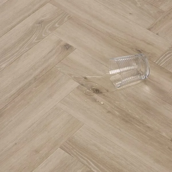 Bond 2.5mm Toledo Oak Herringbone Glue Down LVT Flooring