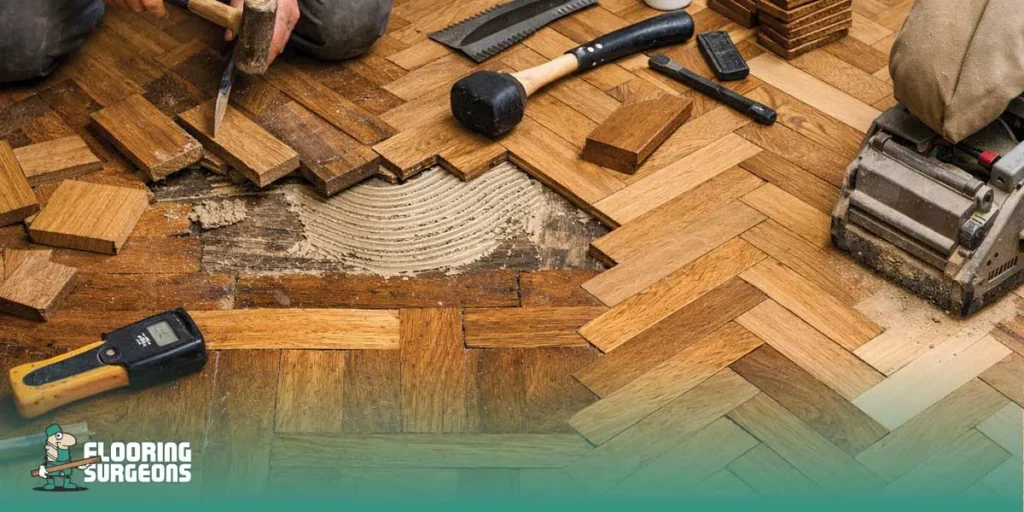 Floor restoration in progress