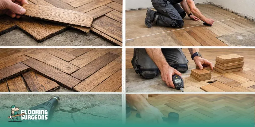 Parquet floor installation process comparison