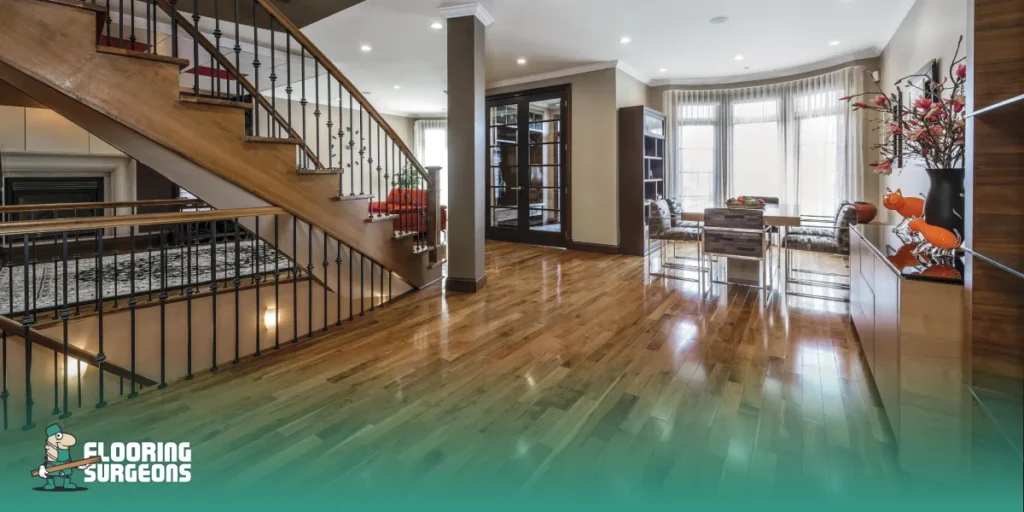 Dark floors paired with light walls or furniture can help bring movement into a room as your eye travels between the two.