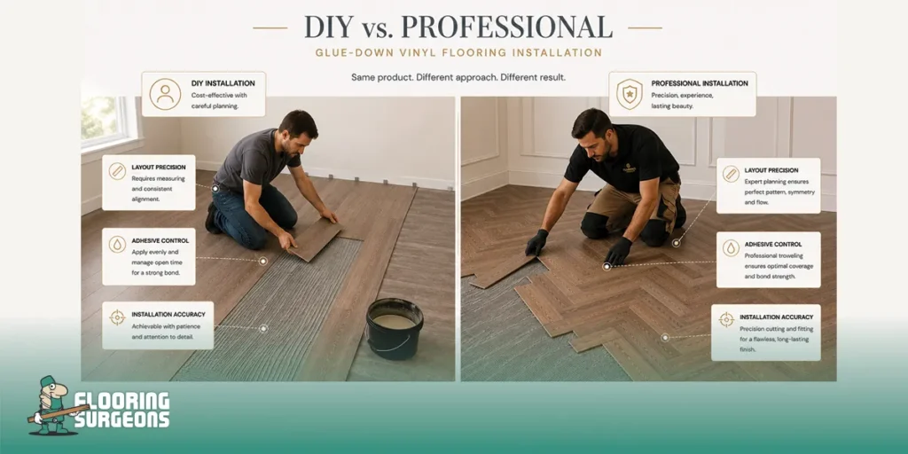 DIY vs Professional Glue-Down Vinyl Installation