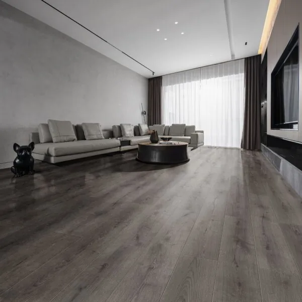 Flair 12mm Dark Earl Grey Oak Classic Laminate Flooring