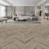 Malted Grey Oak Herringbone Laminate Flooring in modern living room
