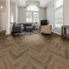 Toasted Oak Herringbone Laminate Flooring in modern living room