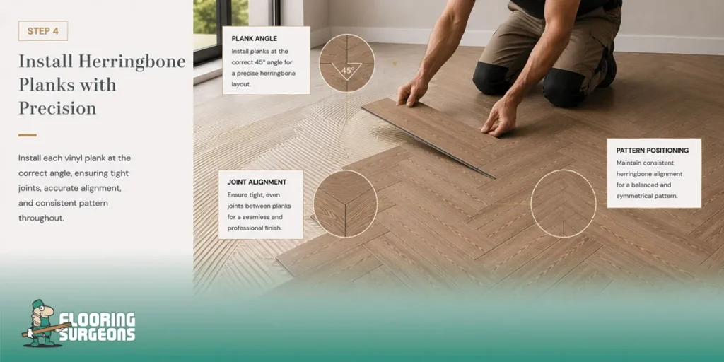 Install Herringbone Planks Carefully