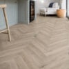 Flair 12mm Malted Grey Oak Herringbone Laminate Flooring