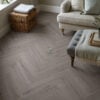 Flair 12mm Dark Earl Grey Oak Herringbone Laminate Flooring