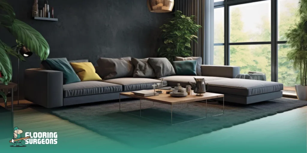 cozy moody living room grey palette