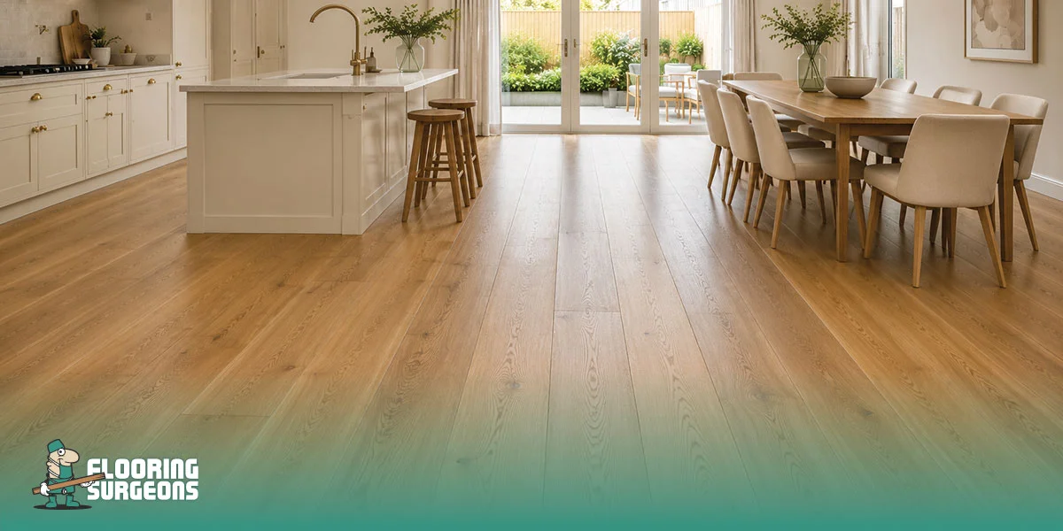 brushed & lacquered engineered flooring