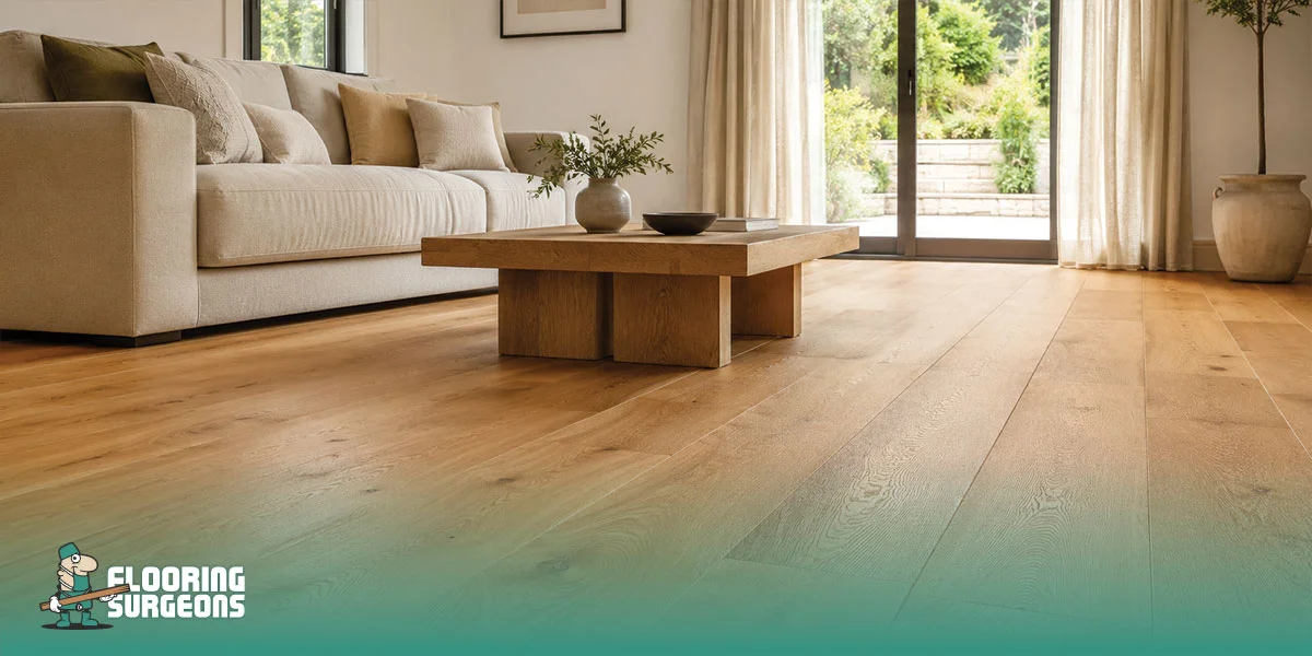 brushed & lacquered engineered wood flooring