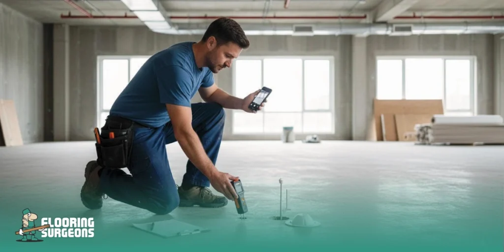 How Long Should Screed Dry Before Laying Flooring Moisture test being carried out on screed before laying flooring