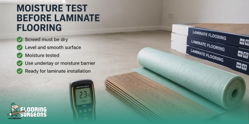 How Long Should Screed Dry Before Laying Flooring Moisture testing dry screed before laminate flooring installation