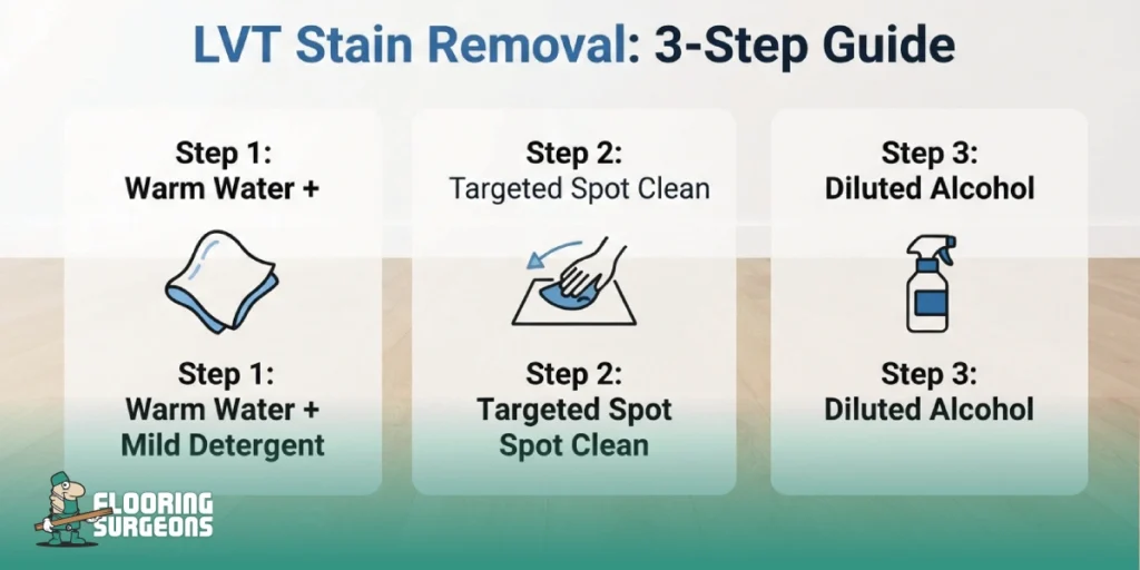 Best methods for LVT flooring stain removal