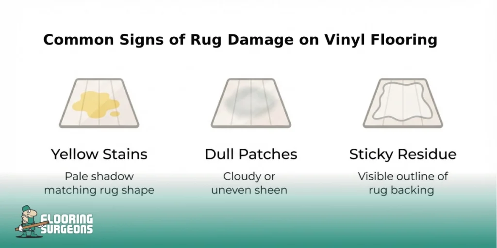 Do Rubber-Backed Rugs Damage Vinyl Flooring Common Signs of Rug Damage on Vinyl Flooring