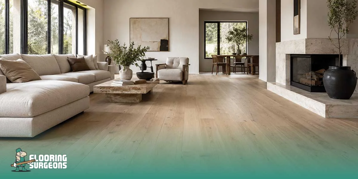 beige real wood flooring