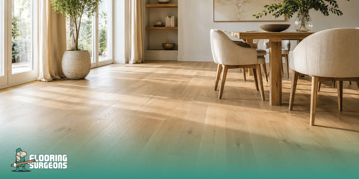 beige engineered flooring