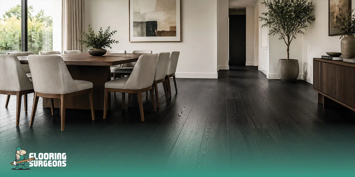 black engineered flooring
