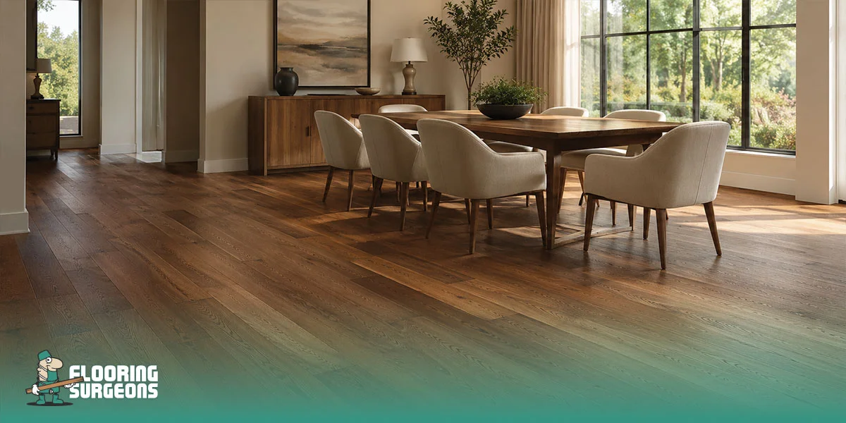 brown engineered flooring
