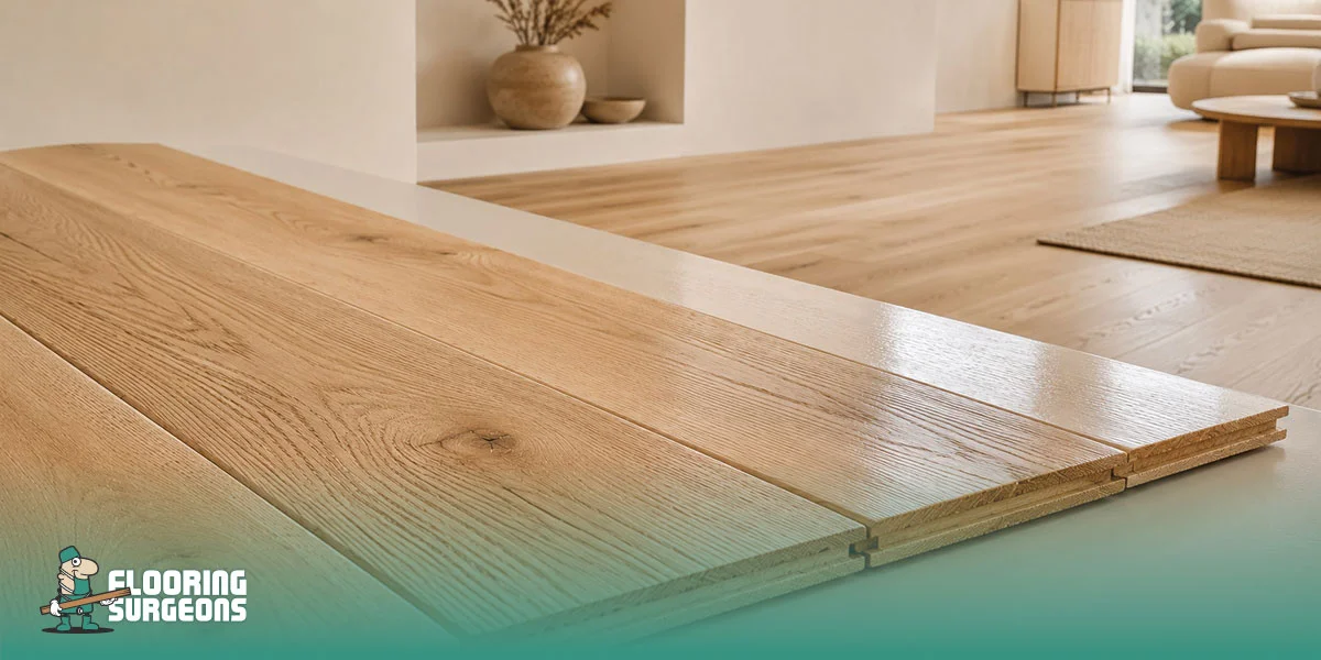 brushed and lacquered solid wood floors