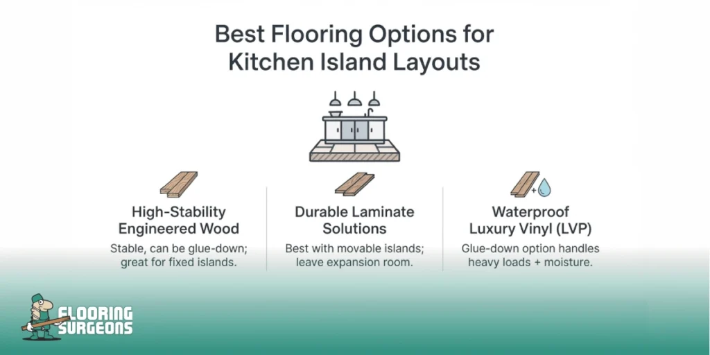 Best Flooring Options for Kitchen Island Layouts