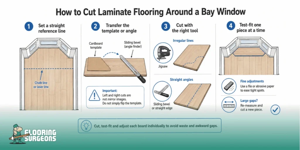 How to Cut Laminate Flooring Around a Bay Window
