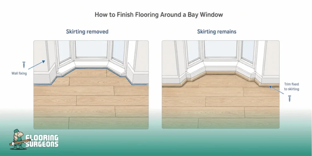 How to Lay Flooring Around a Bay Window How to Finish Flooring Around a Bay Window