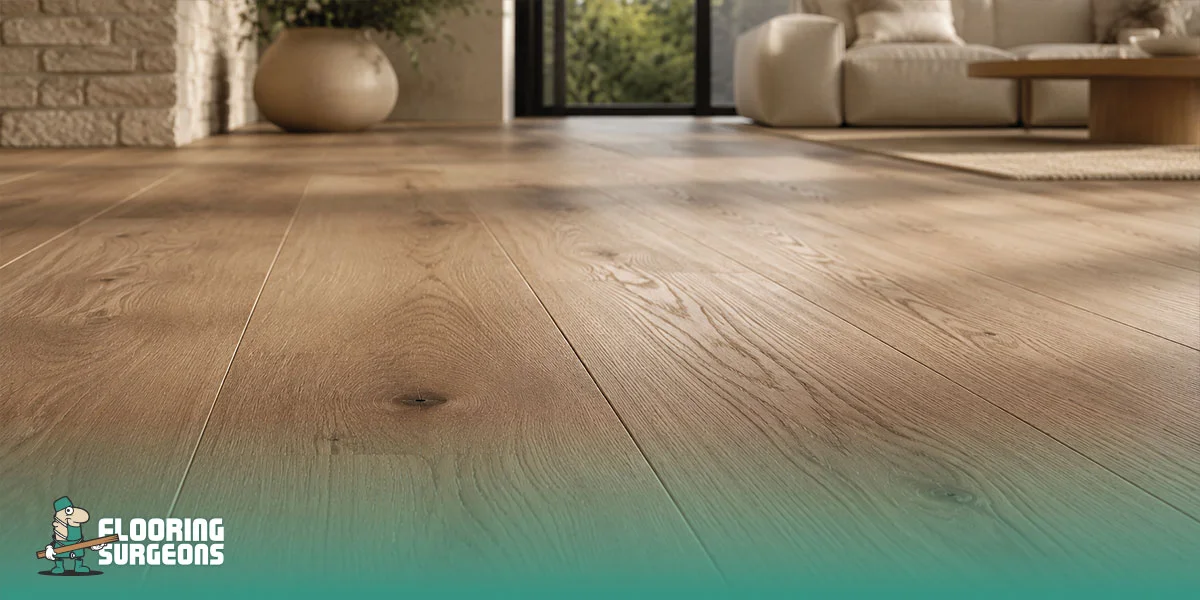 neutral real wood flooring