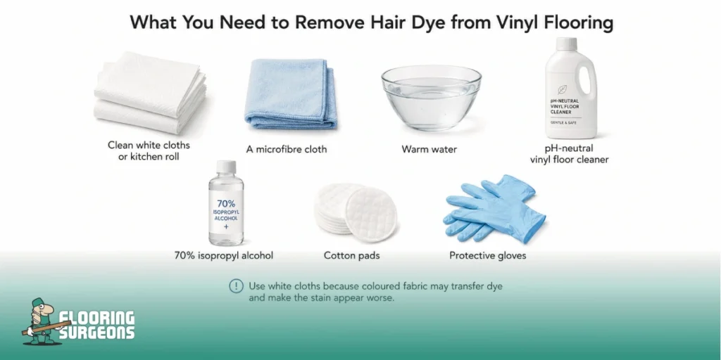What You’ll Need for Cleaning Hair Dye From Vinyl Flooring 
