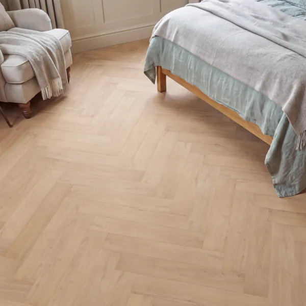 Anchor 3mm Natural Blonde Oak Herringbone Glue Down LVT Flooring