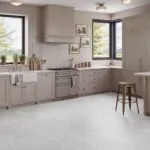 Artic Marble Glue down LVT Flooring in a modern kitchen