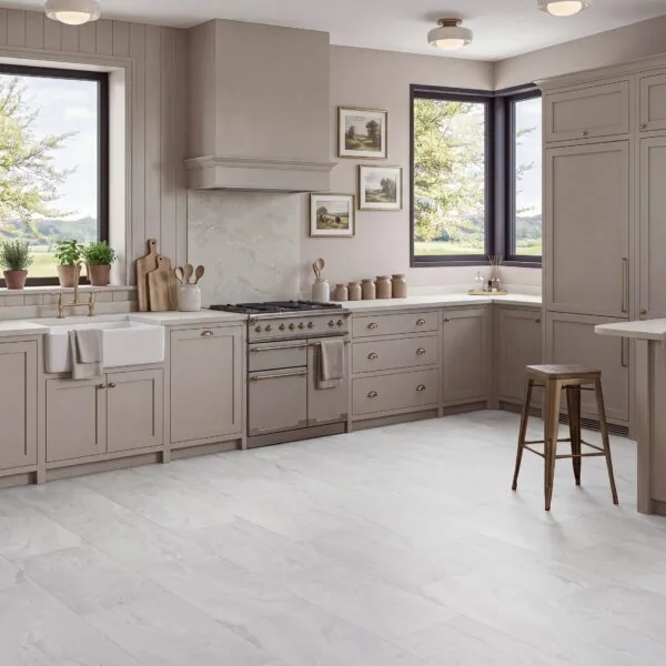 Anchor 2.5mm Arctic Marble Tile Effect Glue Down LVT Flooring