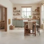 Stone Tile Effect Glue down LVT Flooring in a modern kitchen