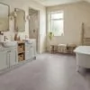 Graphite Tile Effect Glue down LVT Flooring in a modern bathroom