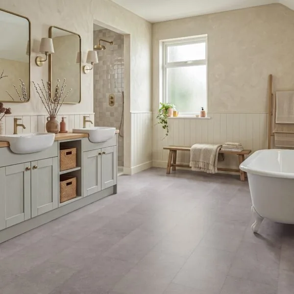 Anchor 2.5mm Graphite Tile Effect Glue Down LVT Flooring