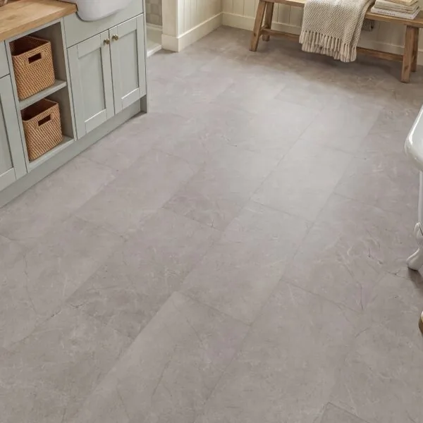 Anchor 2.5mm Graphite Tile Effect Glue Down LVT Flooring