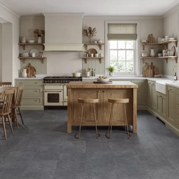 Anchor 2.5mm Slate Tile Effect Glue Down LVT Flooring