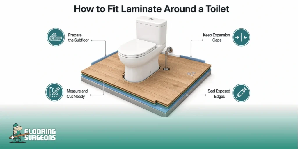 Can Laminate Flooring Be Used in a Downstairs Toilet How to Fit Laminate Around a Toilet