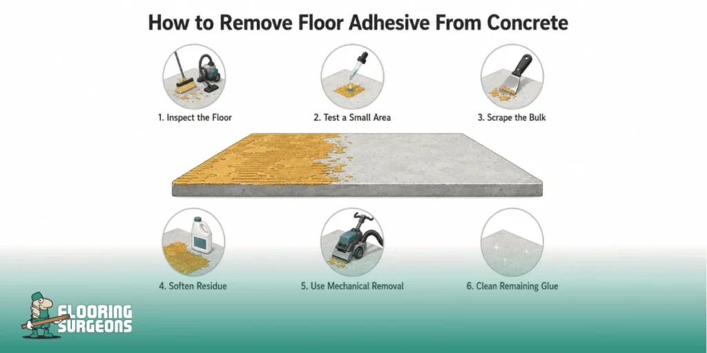 How to Remove Floor Adhesive From Concrete How to Remove Floor Adhesive From Concrete Step by Step